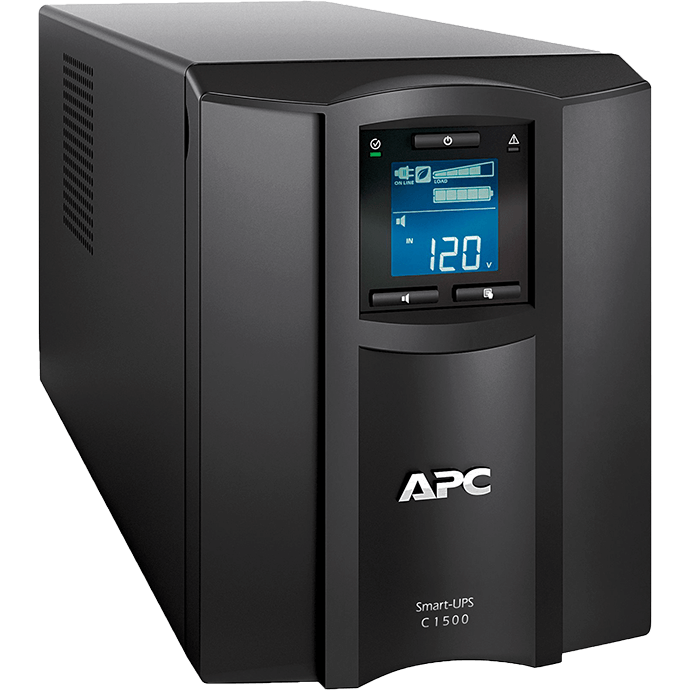 An uninterruptible power supply system can be as small as a typical desktop PC.