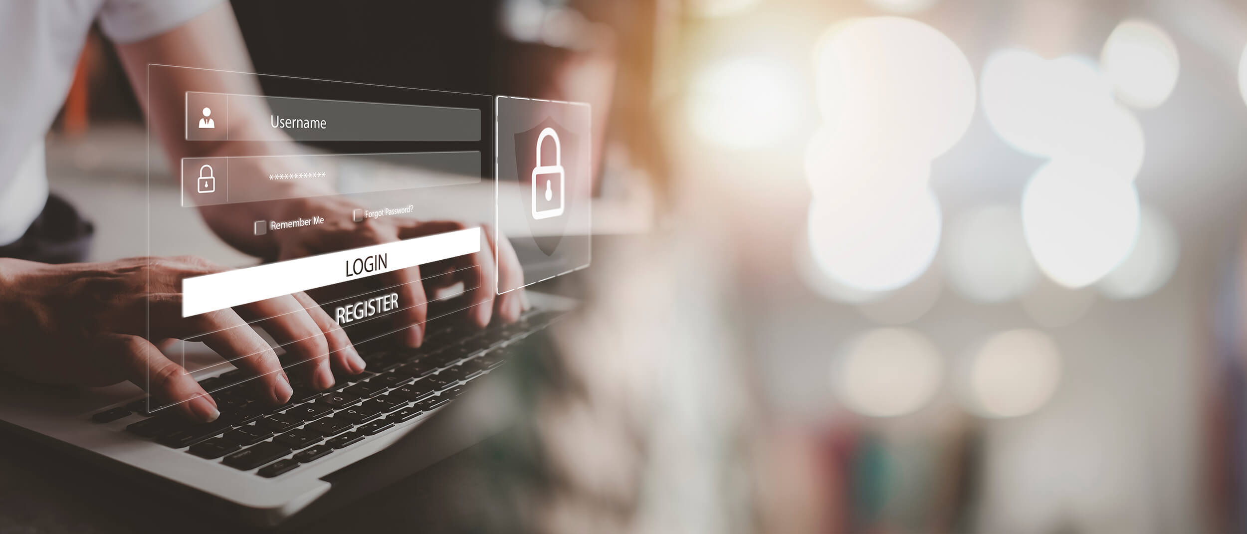 Sichere E-Mail-Kommunikation, vertraulicher Zugang am Laptop
